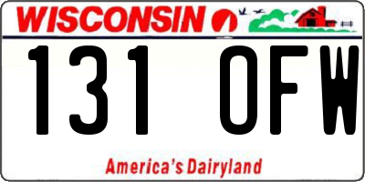 WI license plate 131OFW