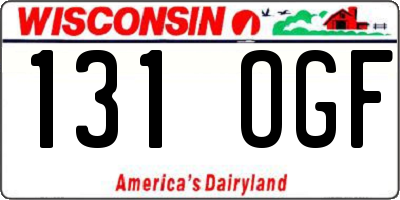 WI license plate 131OGF