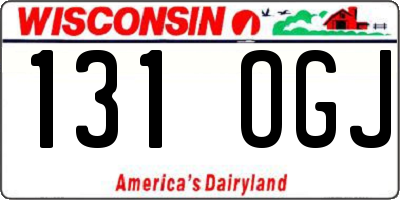 WI license plate 131OGJ
