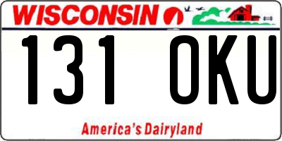 WI license plate 131OKU