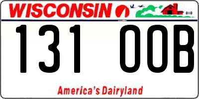 WI license plate 131OOB