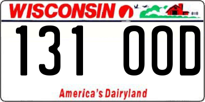 WI license plate 131OOD