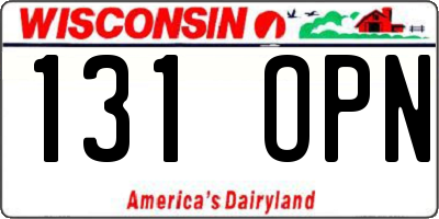 WI license plate 131OPN