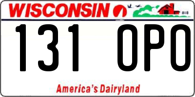WI license plate 131OPO