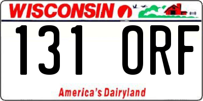 WI license plate 131ORF