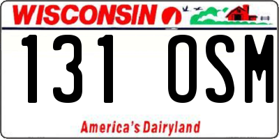 WI license plate 131OSM