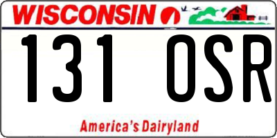 WI license plate 131OSR