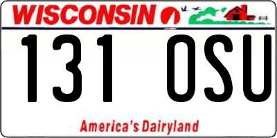 WI license plate 131OSU