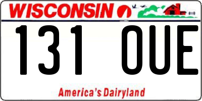 WI license plate 131OUE