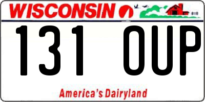 WI license plate 131OUP