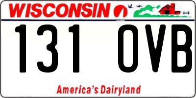 WI license plate 131OVB
