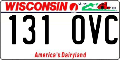 WI license plate 131OVC