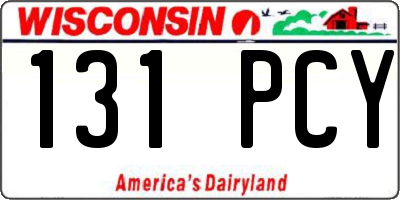 WI license plate 131PCY