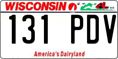 WI license plate 131PDV