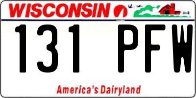 WI license plate 131PFW