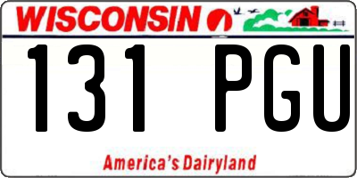 WI license plate 131PGU