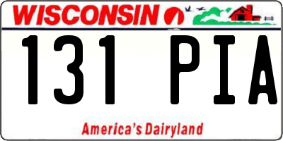 WI license plate 131PIA