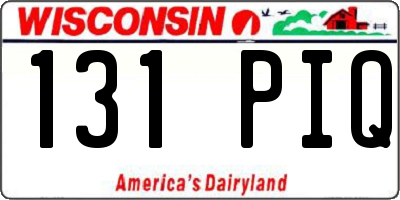 WI license plate 131PIQ