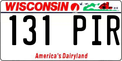 WI license plate 131PIR