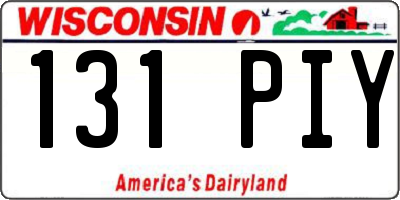 WI license plate 131PIY