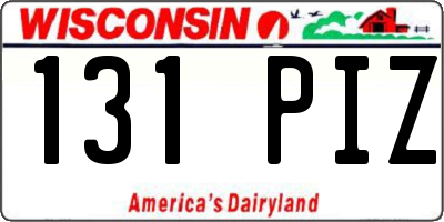 WI license plate 131PIZ