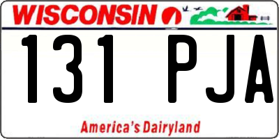 WI license plate 131PJA