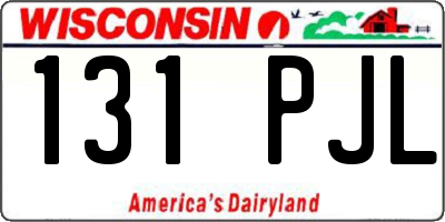 WI license plate 131PJL