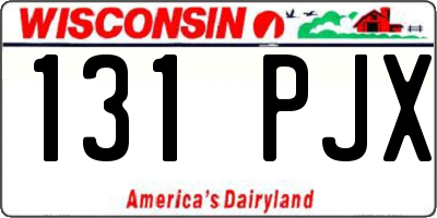 WI license plate 131PJX