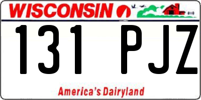 WI license plate 131PJZ