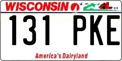 WI license plate 131PKE