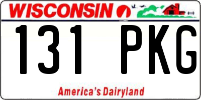 WI license plate 131PKG