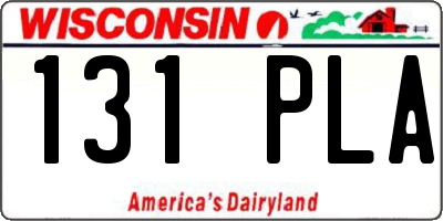 WI license plate 131PLA