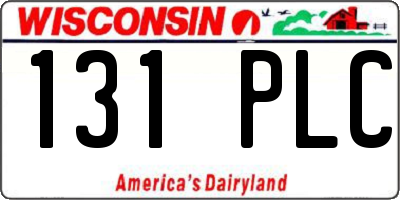 WI license plate 131PLC