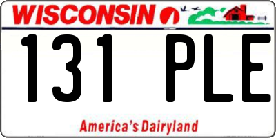 WI license plate 131PLE