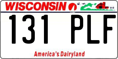 WI license plate 131PLF