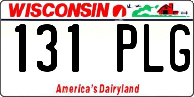 WI license plate 131PLG