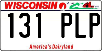 WI license plate 131PLP