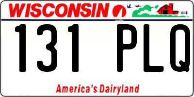 WI license plate 131PLQ