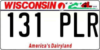WI license plate 131PLR