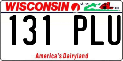 WI license plate 131PLU