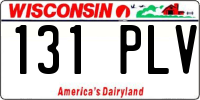 WI license plate 131PLV