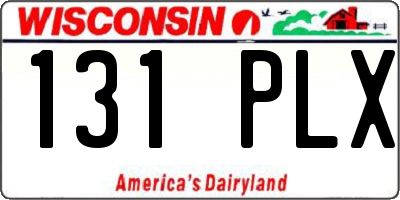 WI license plate 131PLX
