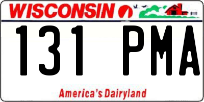 WI license plate 131PMA