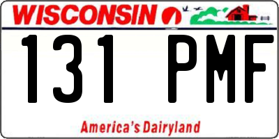 WI license plate 131PMF