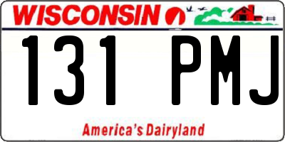 WI license plate 131PMJ