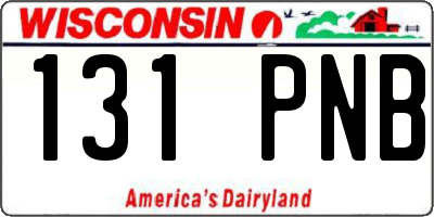 WI license plate 131PNB