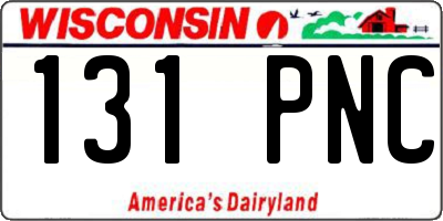 WI license plate 131PNC