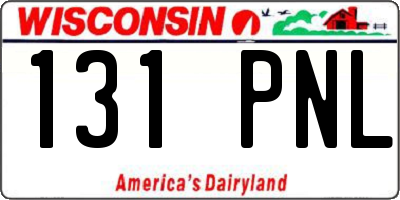 WI license plate 131PNL