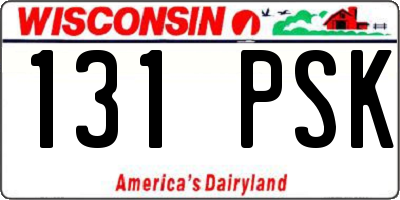 WI license plate 131PSK