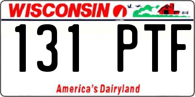 WI license plate 131PTF